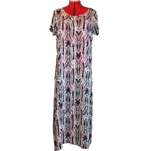 🔥 Eyeshadow Maxi Sheer Side Slit Tunic, Size L